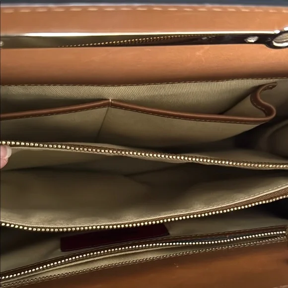 Valentino Garavani Tan and Brown Shoulder Bag with Floral Design - Picture 5 of 16